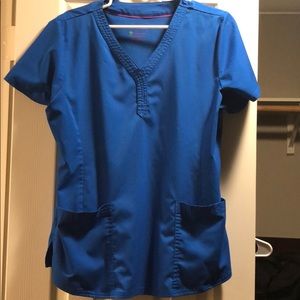 Healing hands scrub top XL royal blue